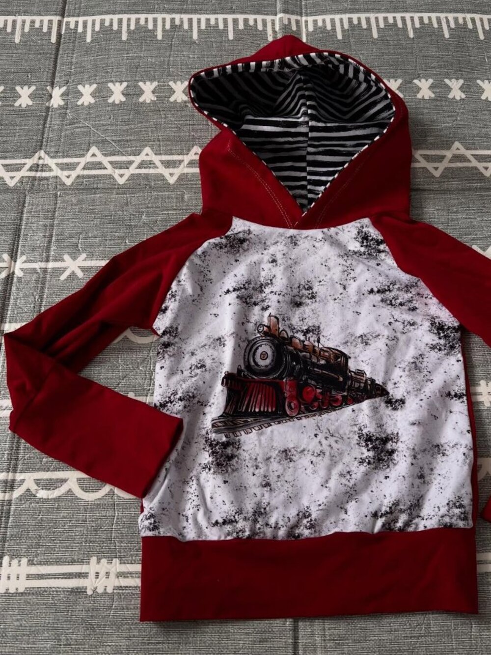 Yarn Strings and Pretty things Train Steam GWM Hoodie Sweater
